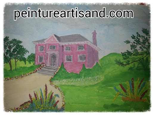 Les pastels "La maison rose" par Artisand