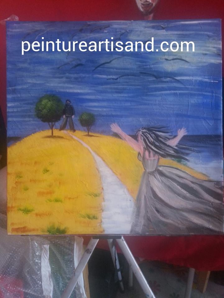 Peinture sur toile "Un mariage dans le vent "